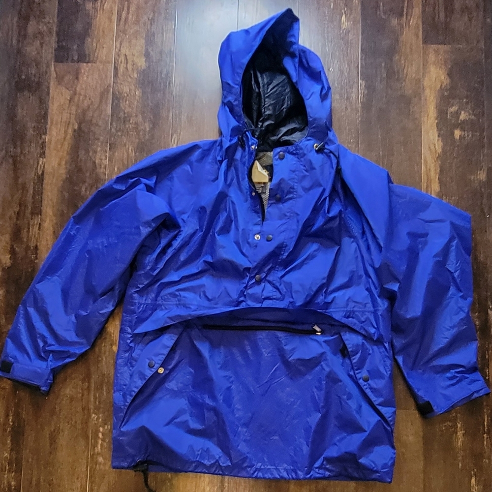 Made In USA REI Vtg 90's Gore-Tex Windbreaker Mens Size L Blue Pullover Shell